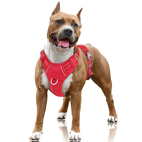 BARKBAY No Pull Dog Harness Large Step in Reflective Dog Harness with Front Clip and...
