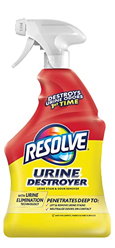 Resolve Urine Destroyer Spray Stain & Odor Remover, Transparent, No Flavor, 32 Fl Oz