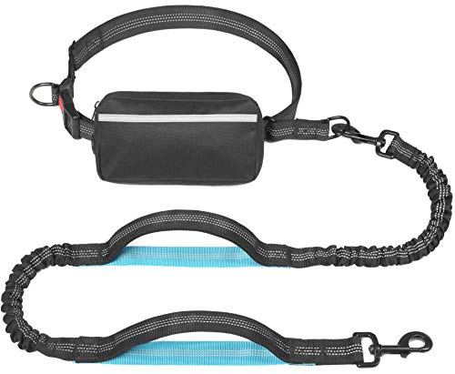 iYoShop Hands Free Dog Leash with Zipper Pouch, Dual Padded Handles and Durable...