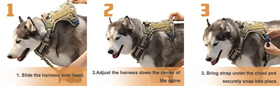 Easy wear Auroth Tactical Dog Harness for running with your dog