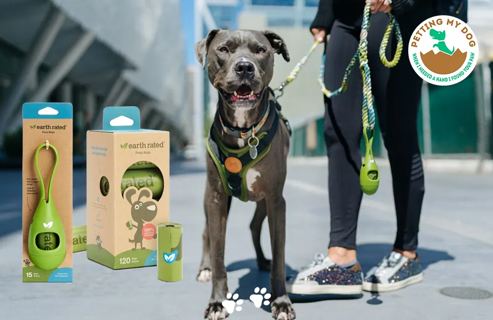 Beautifully designed Earth Rated Dog Poop Bag and Dispenser leash attachment