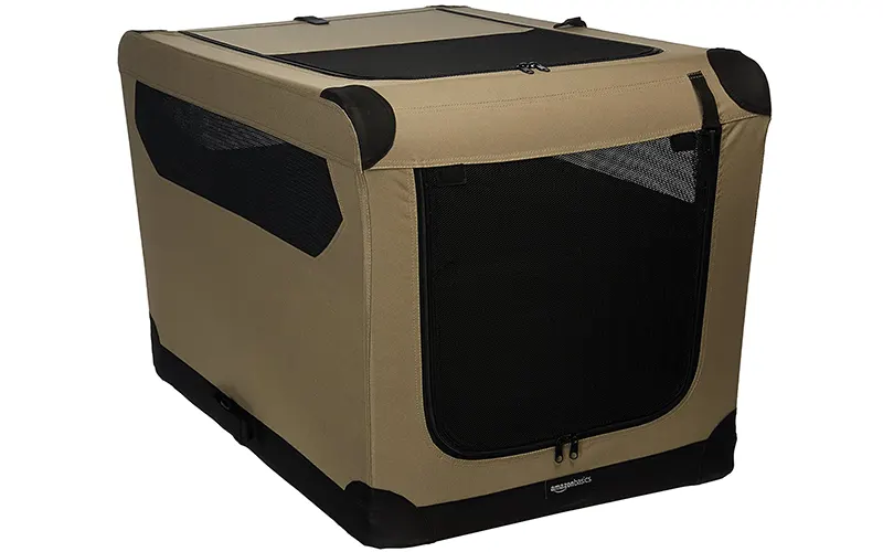 Amazon Basics Foldable soft-sided large dog crate for Golden Retriever